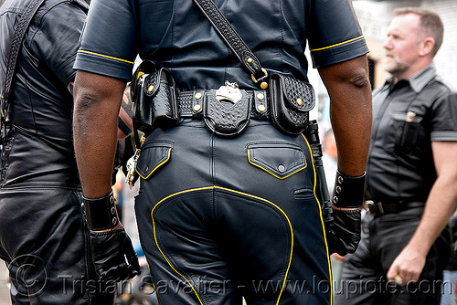 leather police uniforms, belt, costume, leather jackets, leather pants, men, police uniforms, uniform