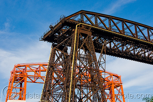 lift bridges - puente nicolas avellaneda (buenos aires), argentina, bridges, buenos aires, la boca, movable bridge, puente nicolas avellaneda, puente nicolás avellaneda, puente transbordador, riachuelo, río la matanza, río matanza, steel, truss, vertical lift bridge