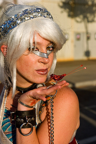 lily - superhero street fair (san francisco), chain, islais creek promenade, leather, makeup, superhero street fair, woman