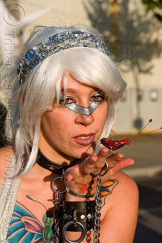 lily - superhero street fair (san francisco), chain, islais creek promenade, leather, makeup, superhero street fair, woman