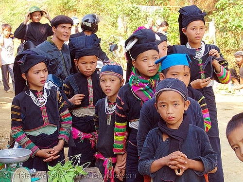 "lo lo den" tribe kids - vietnam, black lo lo tribe, children, colorful, girls, hill tribes, indigenous, kids, little girl, lo lo den tribe