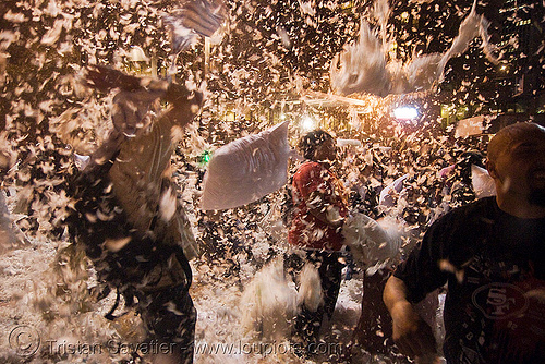 Lots Of Feathers Flying At The Great San Francisco Pillow Fight 2009
