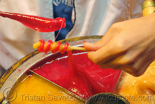 macun - osmanl&#x131; macunu, colorful, hand, macun, melted, osmanl&#x131; macunu, ottoman candy, rolled, rolling, stick, sugar, turkish