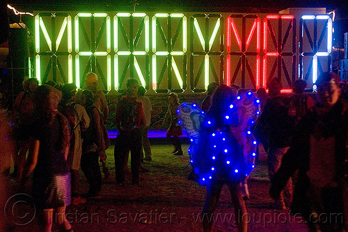 marry me?, art car, burning man art cars, burning man at night, butterfly costume, ghetto gypsy, glowing, mutant vehicles, neons