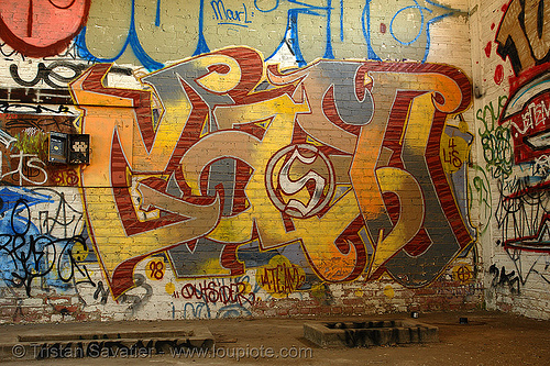 maseo graffiti - abandoned factory (san francisco), derelict, graffiti, maseo 98, pieces, street art, tie's warehouse, trespassing