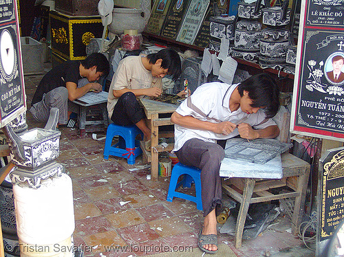 memorial stone engraving workshop, engravers, etched, hanoi, stone engraving, stone etching, vietnam, workshop