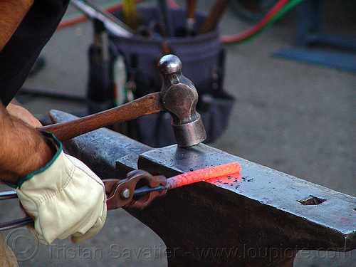 metalworking - ironwork - metalwork, anvil, blacksmith, forging, glowing, hands, ironwork, ironworking, leather glove, metalwork, metalworking, plier, red hot