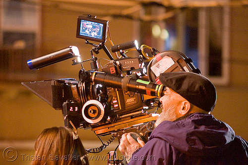 michael chin and film camera - the making of the movie "milk" (harvey milk) in the castro (san francisco), camera man, camera operator, castro, gay rights, harvey milk, making of, michael chin, milk march, movie camera, protest