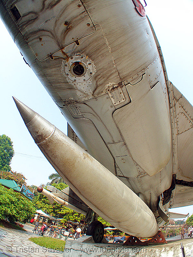 mig-21 - миг-21 - with external fuel tank - vietnam, aircraft, army museum, fighter jet, fighter plane, fisheye, hanoi, military, russian, underbelly, vietnam war, warplane, миг-21, микоян и гуревич