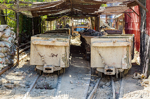 mine trolleys - balatoc mines (philippines), balatoc mines, gold mine, mancart, mine railway, mine train, mine trolley