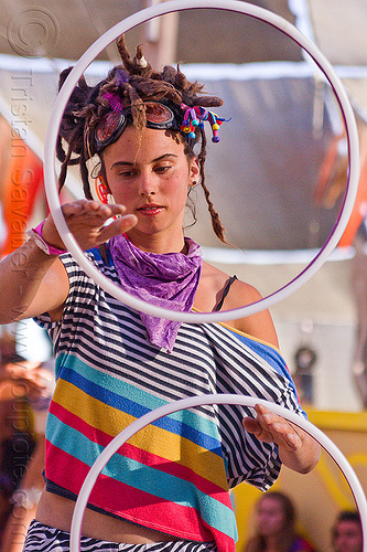 mini hoops, bandana, dreadlocks, erika, goggles, hooping, mini hoops, stripes