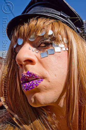 mirror bindis - dore alley fair, bindis, cap, drag, lucas, man, mirrors, purple