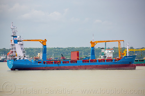 mitra progress iii - general cargo ship, boat, cargo ship, crane, madura strait, merchant ship, mooring, ship cranes, surabaya