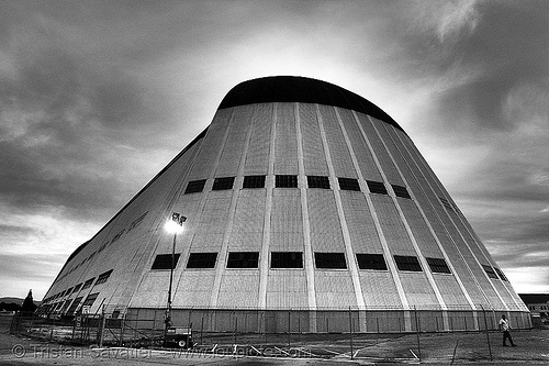 moffett field blimp hangar one (mountain view, california), blimp hangar, dirigible hangar, hangar 1, hangar one, moffett field, nasa ames research center, yurisnight