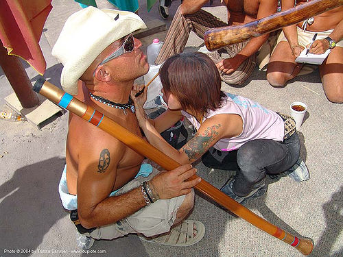 momo - burning man 2004 - japanese girl doing kanji body-painting, japanese girl, man, woman