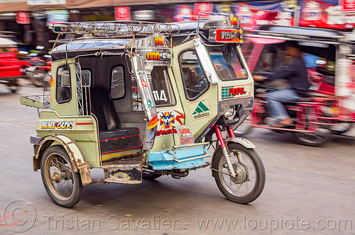 motorized tricycle (philippines), bontoc, colorful, motorcycle, motorized tricycle, philippines, sidecar