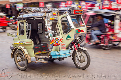 motorized tricycle (philippines), bontoc, colorful, motorcycle, motorized tricycle, sidecar, tricycle philippines