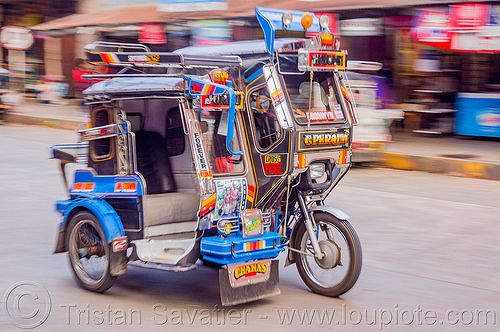 motorized tricycle (philippines), bontoc, colorful, motorcycle, motorized tricycle, philippines, sidecar
