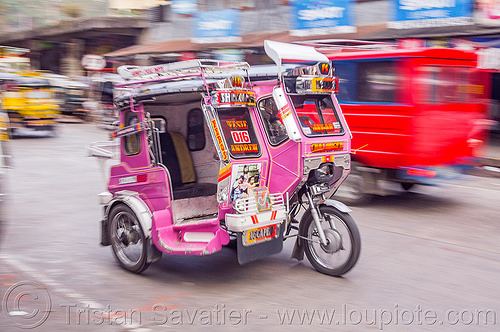 motorized tricycle (philippines), bontoc, colorful, motorcycle, motorized tricycle, sidecar, tricycle philippines