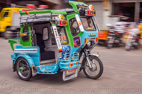 motorized tricycle (philippines), bontoc, colorful, motorcycle, motorized tricycle, sidecar, tricycle philippines