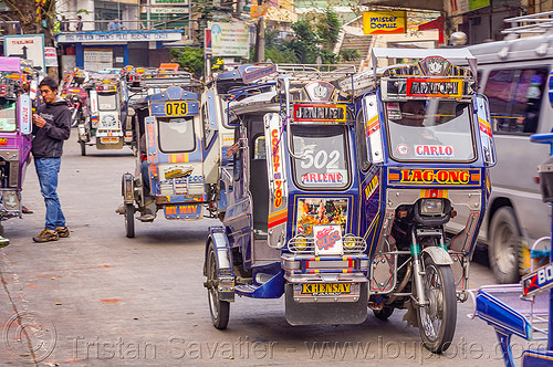 motorized tricycles (philippines), bontoc, colorful, man, motorcycles, motorized tricycle, pedestrian, sidecar, tricycle philippines