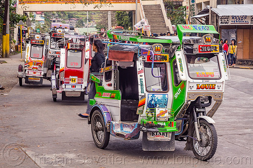 motorized tricycles (philippines), bontoc, colorful, motorcycles, motorized tricycle, sidecar, tricycle philippines