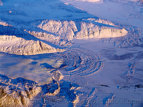 mouth of flàajökull glacier (iceland), aerial photo, flaajokull, flàajökull, glacier mouth, ice, iceland, landscape, mountains, snow