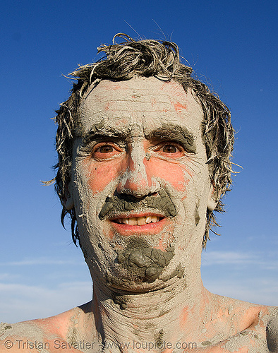muddy face - tristan savatier, dirty, man, mud mask, muddy, self portrait, selfie