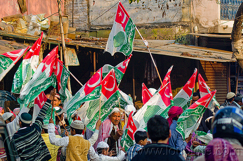 muslim men with flags - eid-milad-un-nabi muslim festival (india), crowd, eid e milad un nabi, eid e milād un nabī, flags, islam, mawlid, men, muhammad's birthday, muslim festival, muslim parade, nabi day, prophet's birthday, عید میلاد النبی, ईद मिलाद नबी