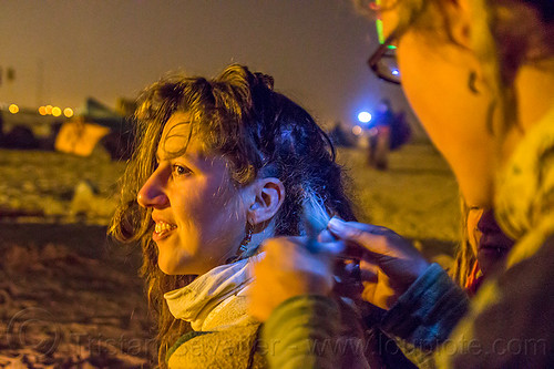 my friend jasmin at kumbh mela 2013, hindu pilgrimage, hinduism, hippie, kumbh mela, night, rainbow camp, woman