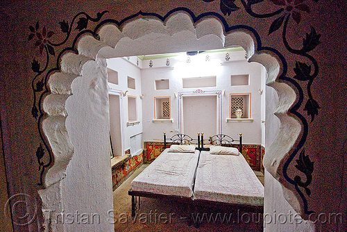 my luxury hotel room - gangaur palace hotel - udaipur (india), bed, door, gangaur palace hotel, room, udaipur