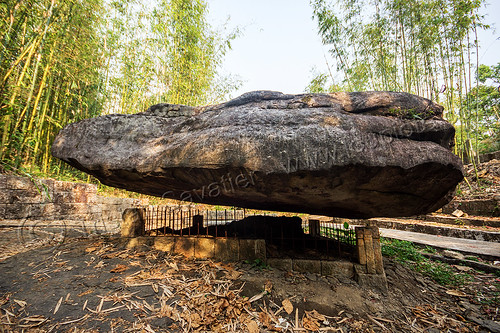 mysterious floating rock of mawlynnong - levitating (india), balancing rock, boulder, east khasi hills, erosion, floating, flying, hovering, levitating, levitation, magic, mawlynnong, meghalaya, mushroom rock, paranormal, rock formation, supernatural