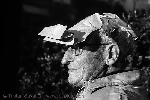 nice hat! - paper hat - cap, old man, paper cap, paper hat