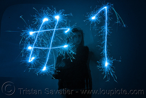 number 1 - #1 - light painting with a blue sparkler, #one, blue, dark, icon, light drawing, light painting, number 1, number one, sarah, silhouette, sparklers, sparkles, symbol