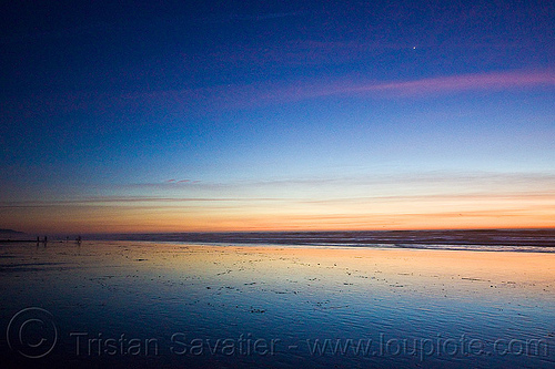 ocean beach sunset (san francisco), ocean beach, planet venus, sea, seascape, seashore, silhouettes, sunset