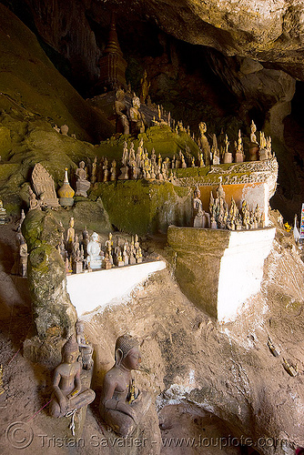 old damaged buddha statues - lower pak ou cave near luang prabang (laos), buddha images, buddha statues, buddhism, caving, damaged, luang prabang, natural cave, old, pak ou caves temples, sculpture, spelunking, statue