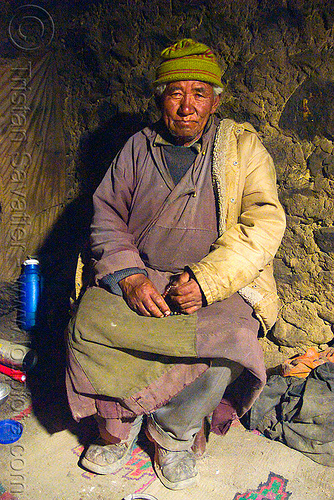 old farmer in his house - pangong lake - ladakh (india), farmer, ladakh, old man, pan, spangmik