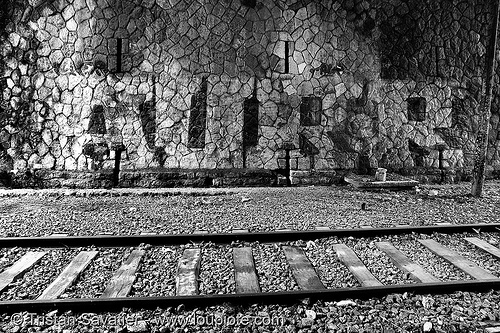 old graffiti "auror" - petite ceinture - graffiti in abandoned underground railway (paris, france), auror, graffiti, railroad tracks, railway tracks, trespassing