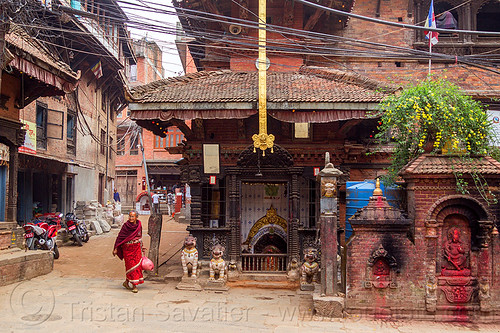 old shrines in street - bhaktapur (nepal), bhaktapur, hindu shrine, hinduism