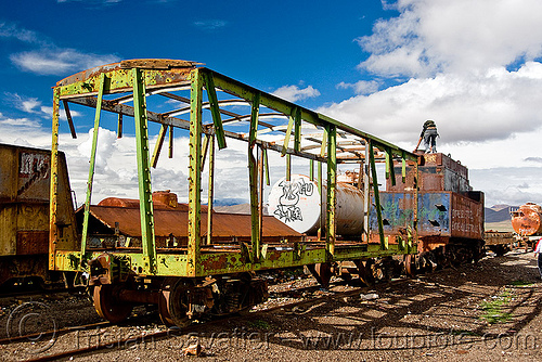 old train cars - train cemetery - uyuni (bolivia), bolivia, enfe, fca, railroad, railway, rusty, scrapyard, train car, train cemetery, train graveyard, train junkyard, uyuni