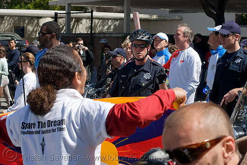 olympic torch relay / run (san francisco), chinese, cops, law enforcement, olympic torch relay, olympics, police officers, protester, san francisco police department, sfpd, tibet, tibetan