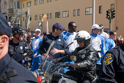olympic torch relay / run (san francisco), chinese, cops, harley davidson, law enforcement, motorcycle unit, olympic torch relay, olympics, police officers, san francisco police department, sfpd
