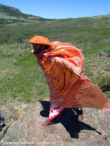 orange-man - rainbow gathering - hippie - peter, hat, hippie, man, orange color, peter doty