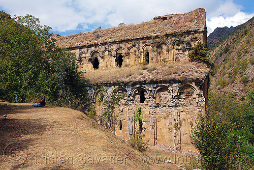 otkhta monastery - dört church - georgian church ruin (turkey country), byzantine architecture, dort church, dört kilise, georgian church ruins, orthodox christian, otkhta ecclesia, otkhta monastery, woman