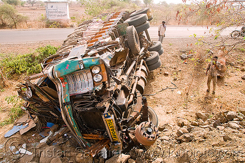 overturned truck (india), cabin, crash, crushed, frontal collision, lorry accident, overturned truck, road, rollover, tata motors, traffic accident, truck accident, underbelly, wreck