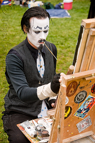 painter - lee harvey roswell - burning man decompression, canvas, face painting, facepaint, lee harvey roswell, makeup, man, painter