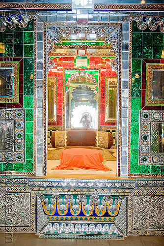 palace - udaipur (india), inside, interior, mirror room, mirrors, mosaic, palace, udaipur