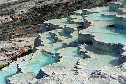 pamukkale hot springs travertine terraces (turkey country), blue, concretions, gours, hot springs, landscape, pamukkale, pools, rimstone dams, travertine, tufa