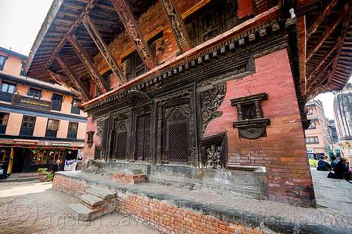 pashupatinath temple - bhaktapur durbar square (nepal), bhaktapur, carved, door, durbar square, hindu temple, hinduism, intricate, mesh, newar windows, wood carving, wooden