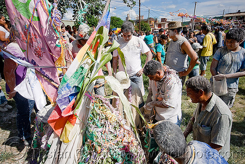 people dancing around the apacheta - carnaval - carnival in jujuy capital (argentina), andean carnival, apacheta, argentina, carnaval de la quebrada, crowd, jujuy capital, noroeste argentino, pachamama, san salvador de jujuy